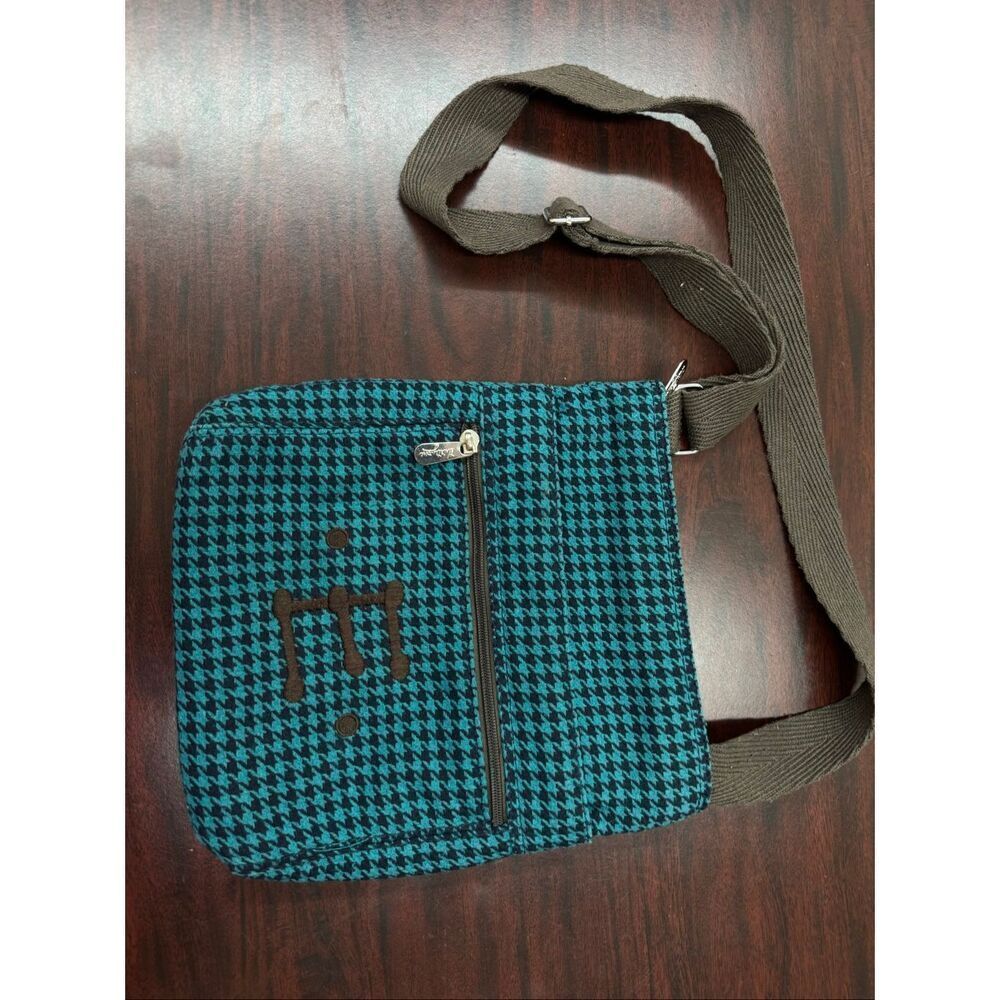 Thirty-One Crossbody Houndstooth Print Bag With E Initial